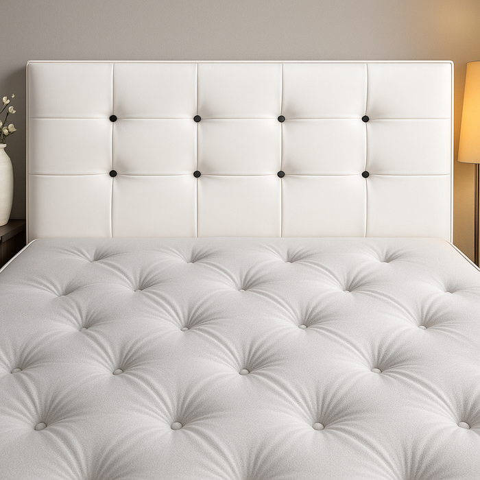 Crystal Diamante Buttons Headboard in Faux Leather
