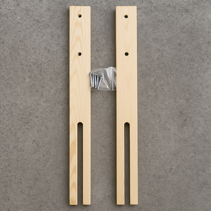 2x Hardwood Headboard Wooden Legs/ Struts - Slotted & Pre-Drilled with 4x Screws