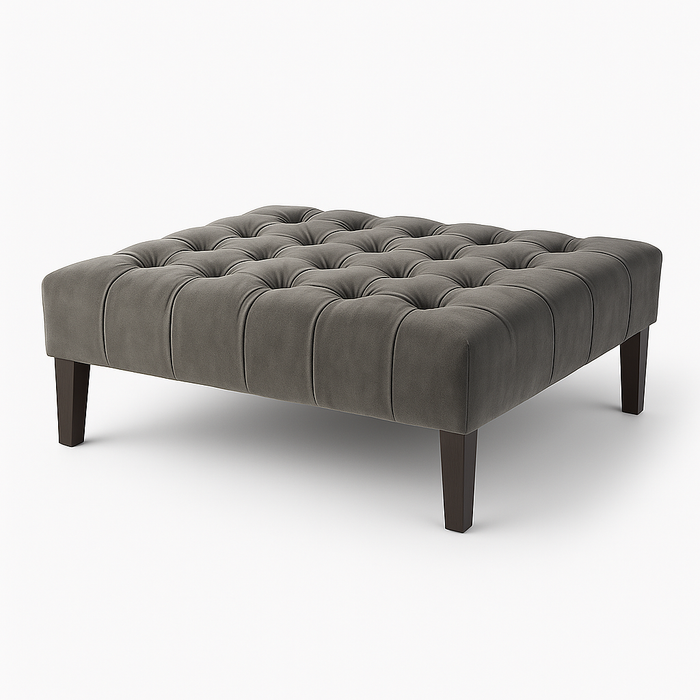 Luxury Large Chesterfield Footstool/Coffee Table in Crushed Velvet & Plush Fabric