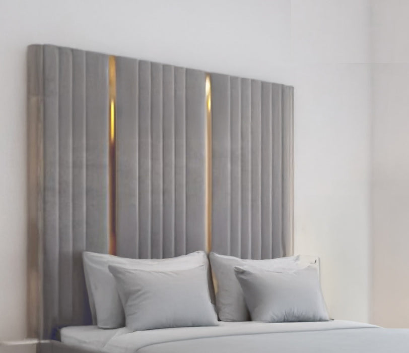Genoa High Headboard for Bed Available in Crushed Velvet Fabric and Soft Plush Fabric