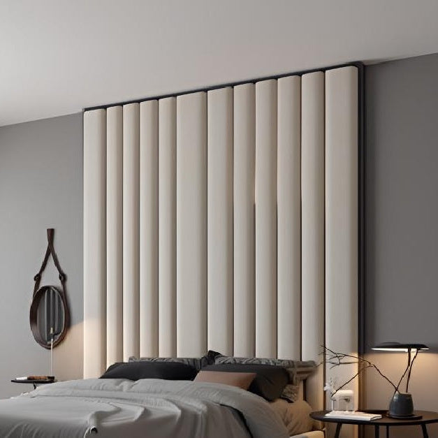 Luxury Bed Headboard in Soft Plush Fabric