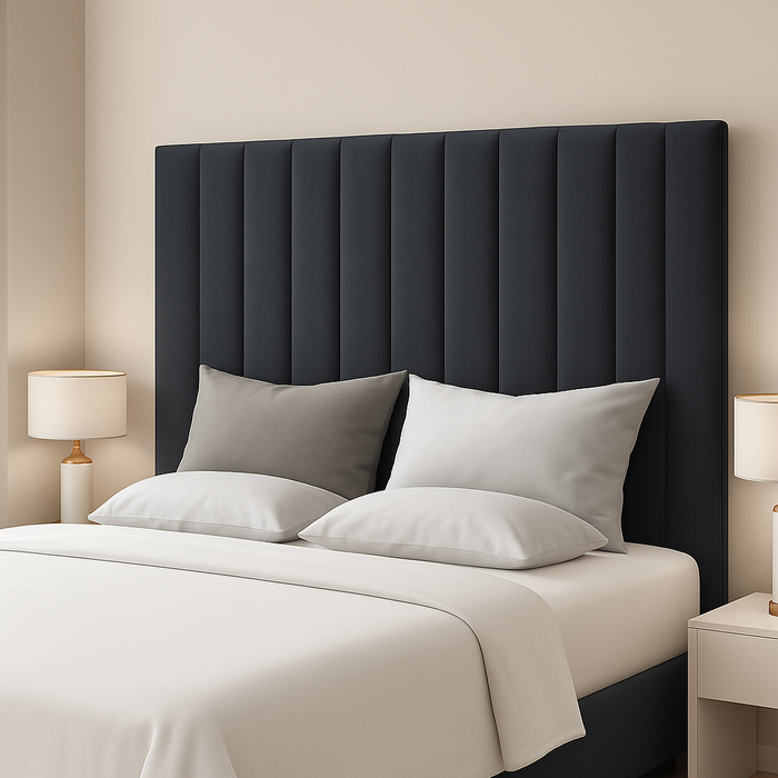 Headboard in Crushed Velvet Fabric and in Soft Plush Fabric 26" Height