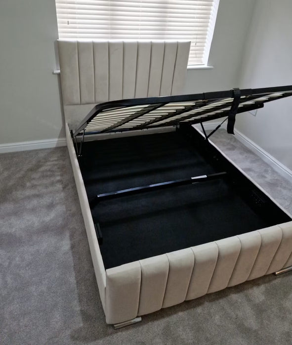 Luxury Clarence Gas Lift Storage Upholstered Bed frame