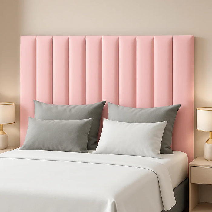 Headboard in Crushed Velvet Fabric and in Soft Plush Fabric 26" Height