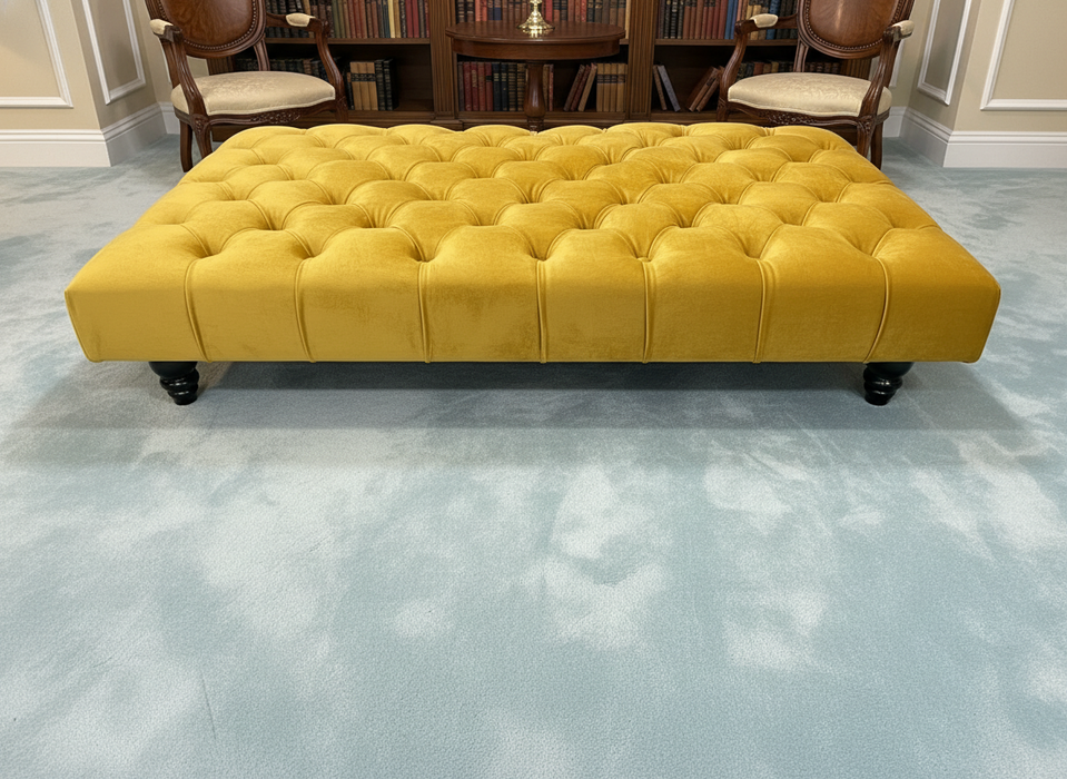 Chesterfield Footstool Coffee Table Upholstered Tufted Pouffe Foot Stool Seat