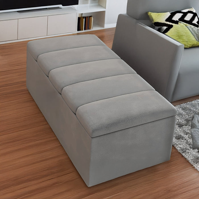 Chesterfield Ottoman Storage Blanket Toy Box in Soft Plush Fabric 3FT 4FT 4FT6 5FT 6FT
